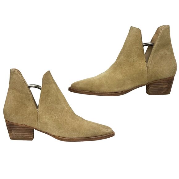 Free People Boots Women's Charm Double V Cutout Brown Suede Ankle Booties 39 8.5 - Picture 4 of 11